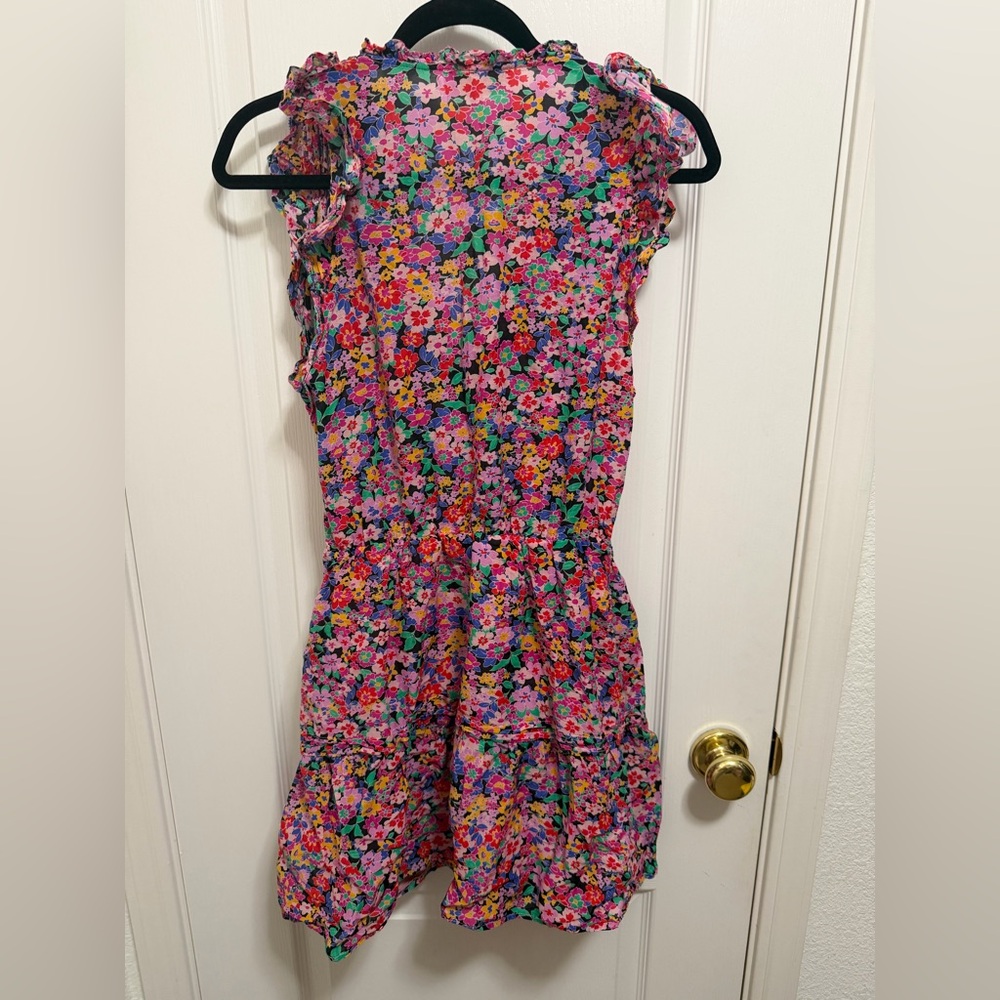 Floral Pink V-Neck Midi Dress - Picture 2 of 3
